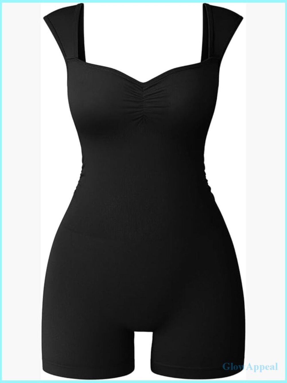 Sweetheart Neck Cap Sleeve Shorts Jumpsuit Tummy Control One Piece Romper
